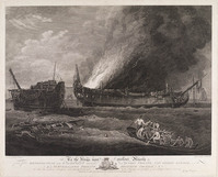 KG 08108
<br/>
Treffen tussen de fregatten de 'Quebec' en de 'Surveillante'
<br/>
<em>Caldwall, James (1739 - 1819)</em>